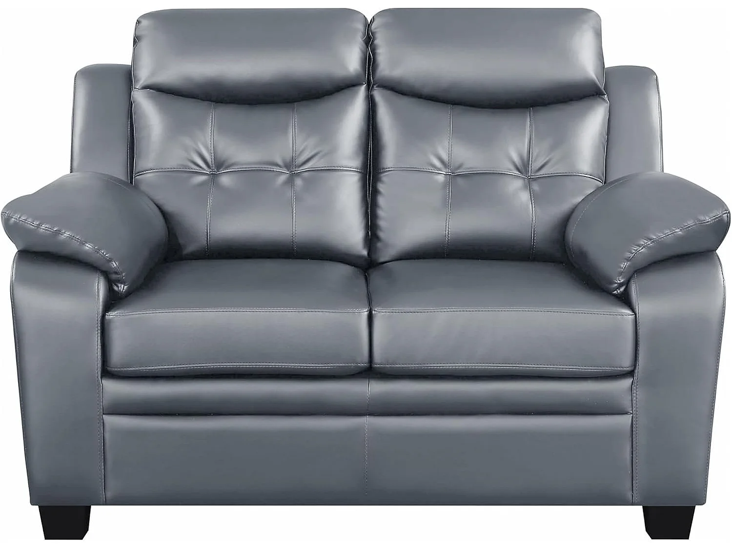 Jupiter Leather Tufted Button 3+2 Sofa Set in Grey