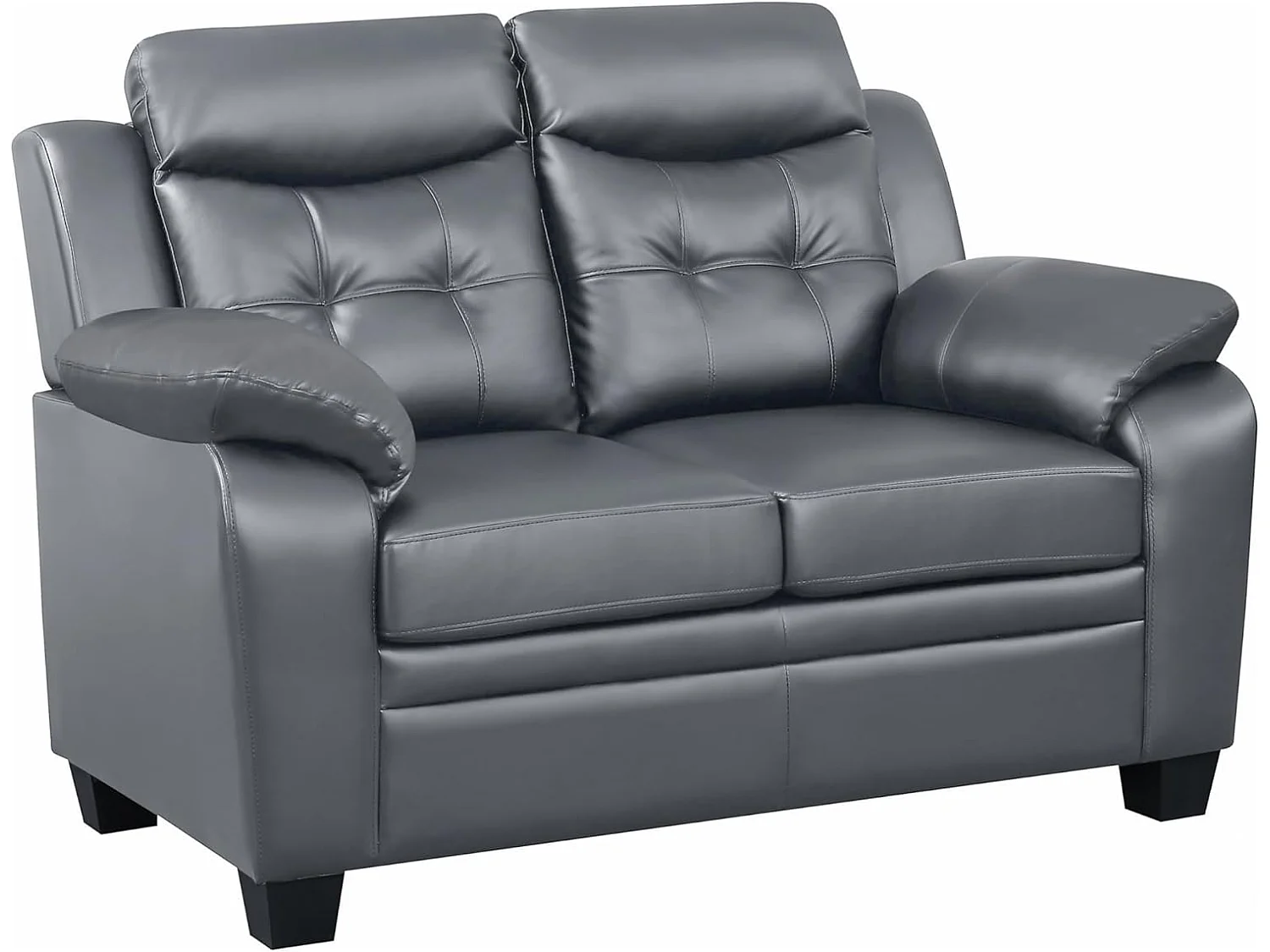 Jupiter Leather Tufted Button 3+2 Sofa Set in Grey