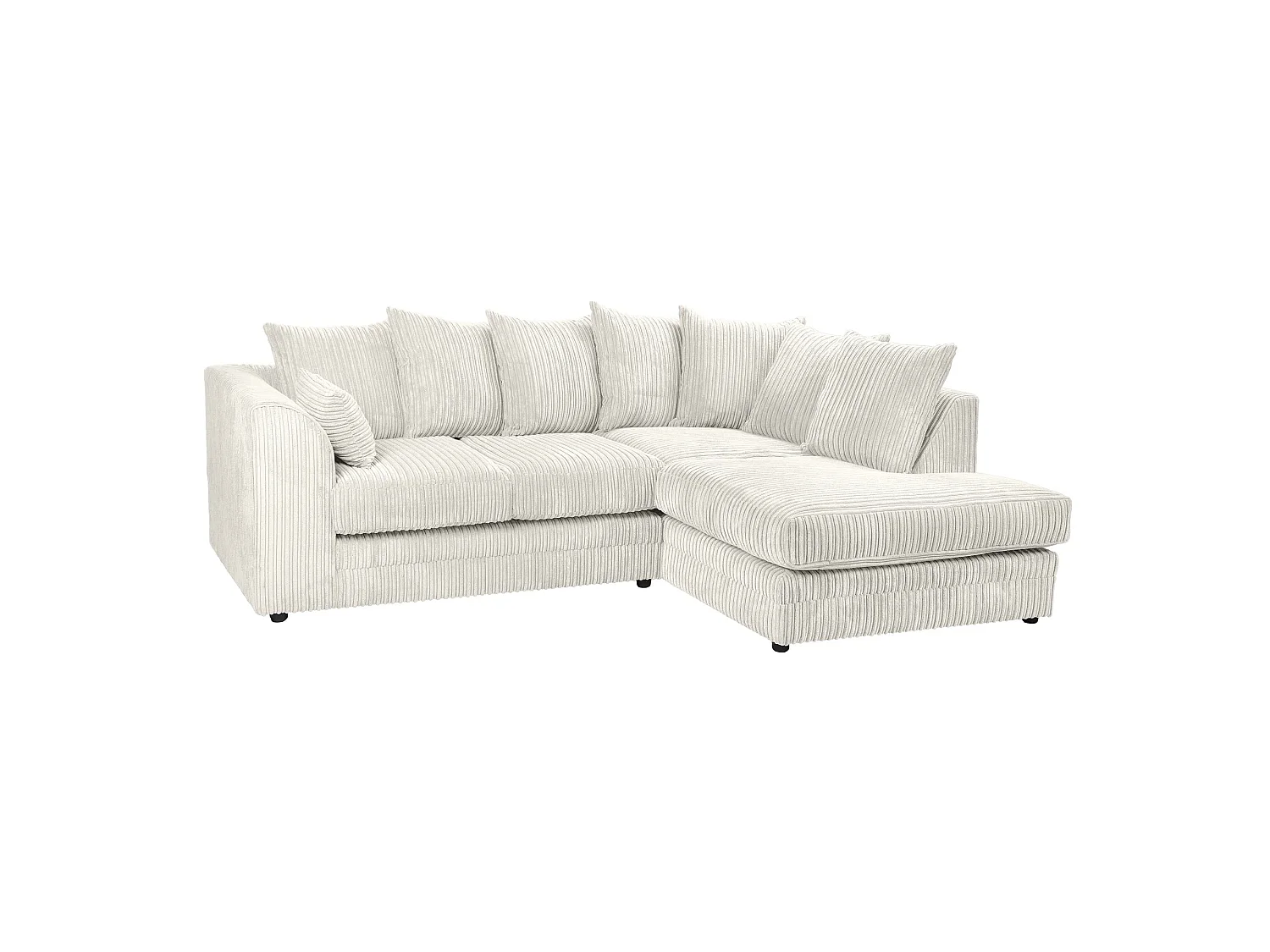 Asher Jumbo Cord Corner Sofa Right Hand facing Chaise