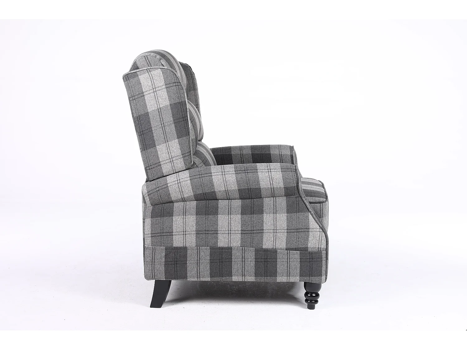Kensington Linen Fabric Pushback Recliner Armchair in Grey