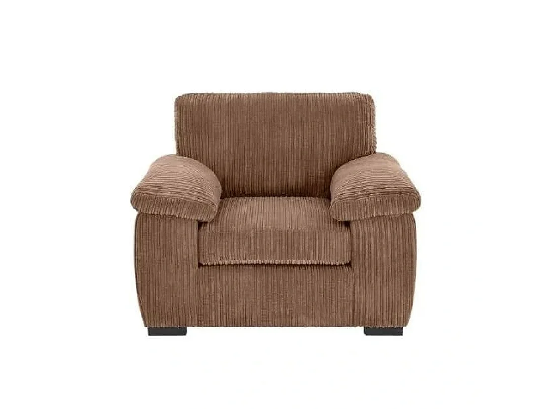 Capri Jumbo Cord Modern Oversized Armchair in Coffee Brown