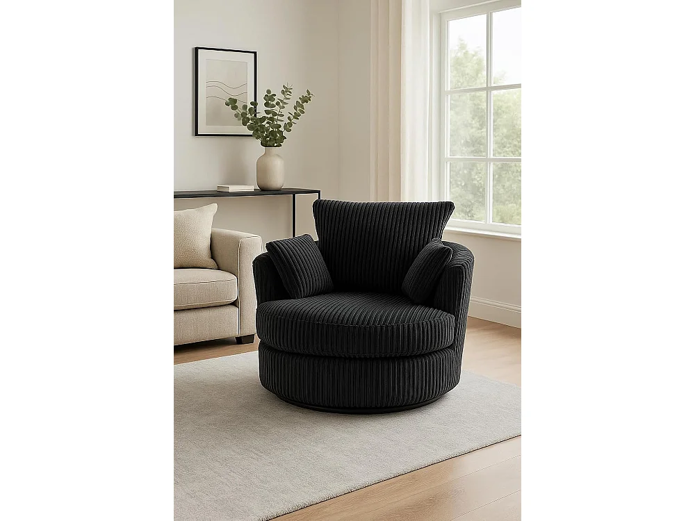 Lennox Jumbo Cord Swivel Chair