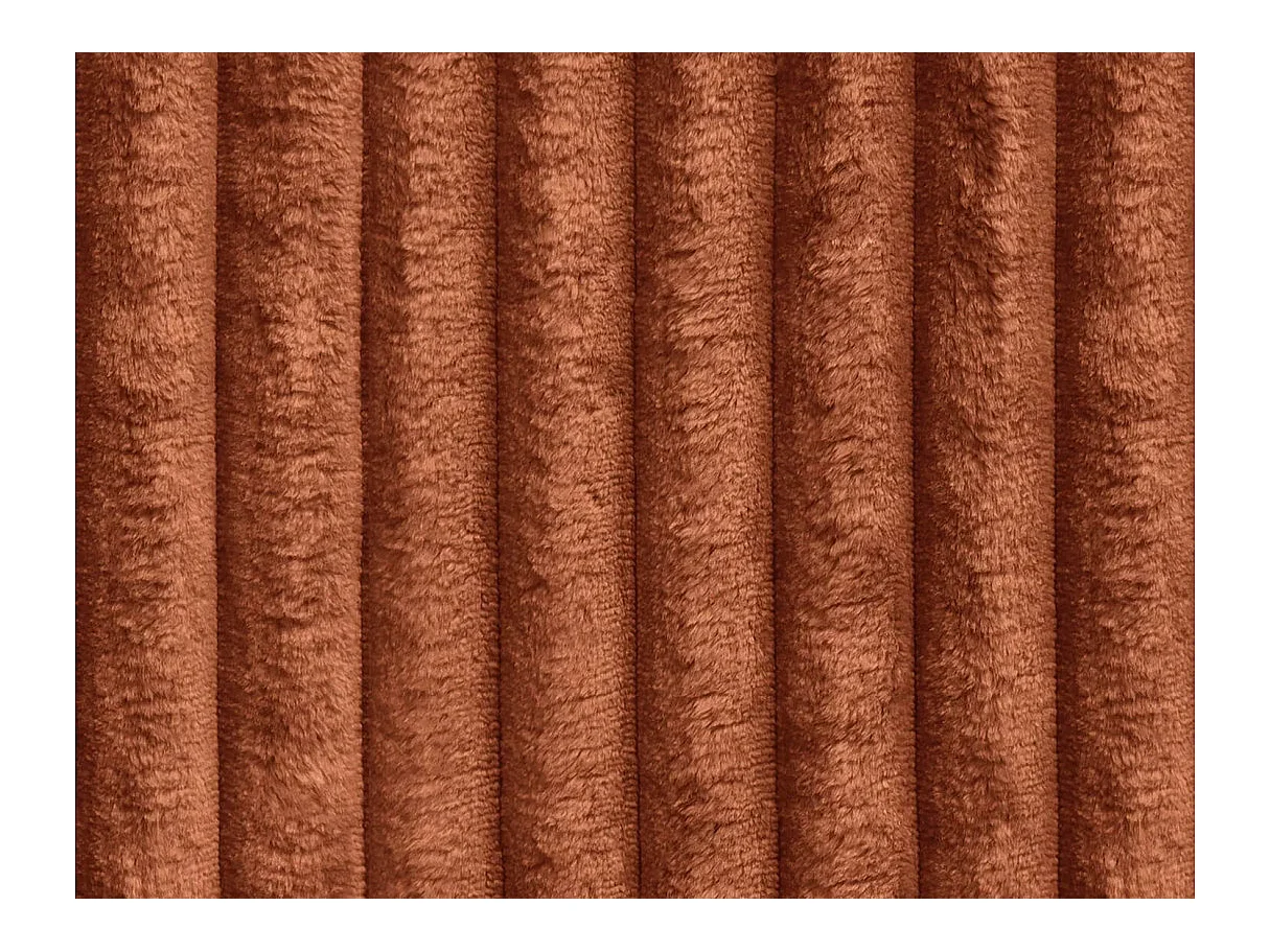 Canapé d'angle convertible 4 places réversible en velours côtelé terracotta LYSIA
