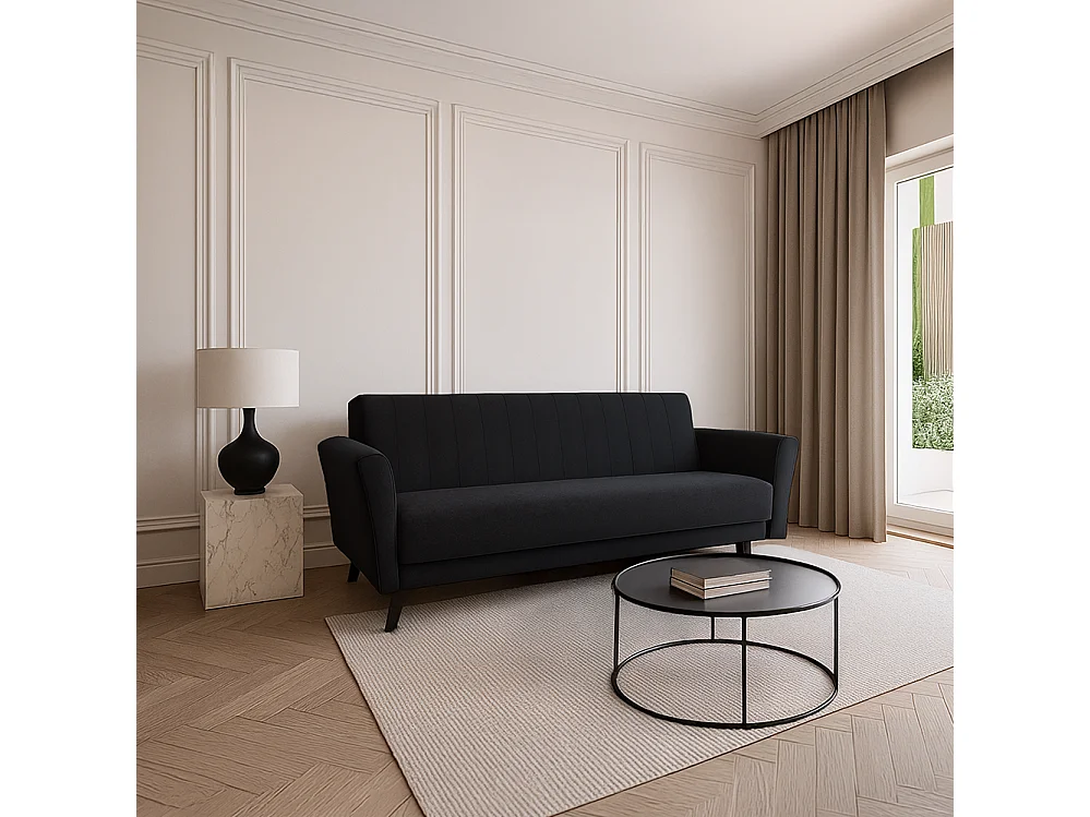 Linea Sofa, Schwarz (Kronos 07)