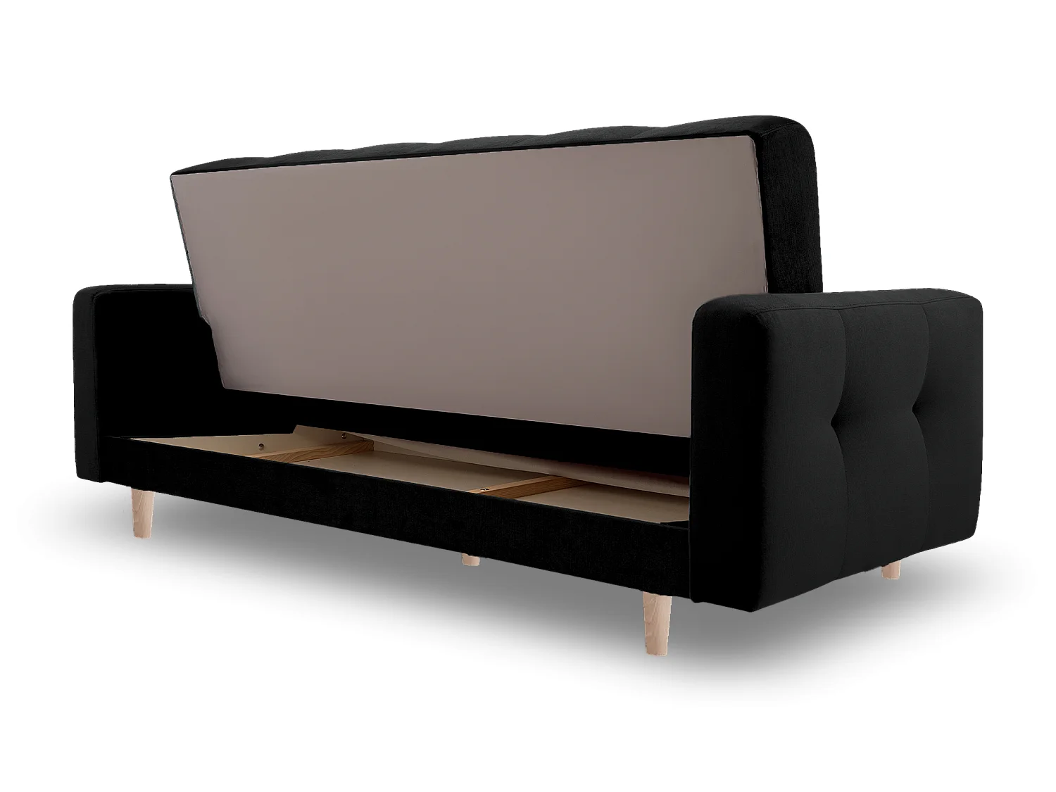 Sofa Lizbona, Schwarz (Kronos 07) (hell)