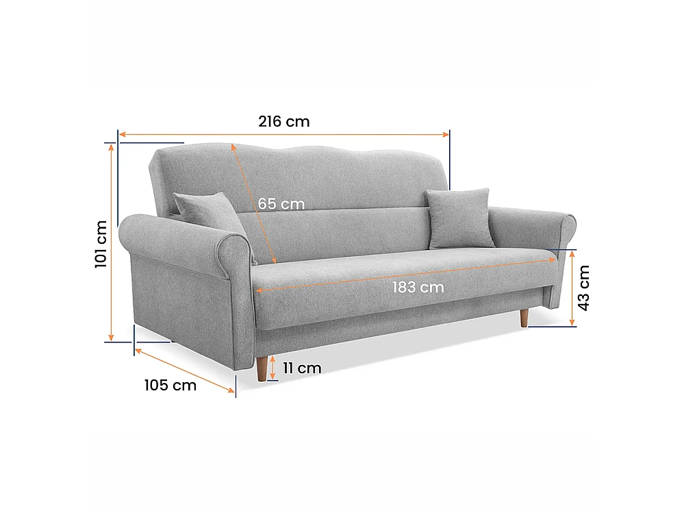 Loft-Sofa 3, Blau (AVRA 14)