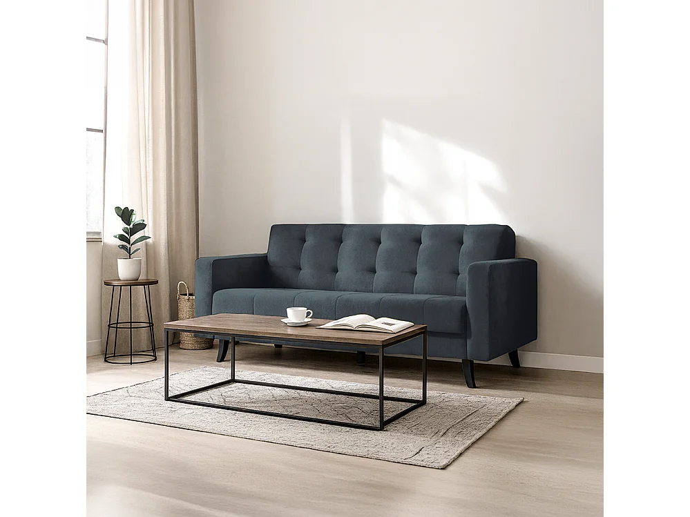 Sofa Lizbona, Dunkelgrau (Paros 6) (schwarz)