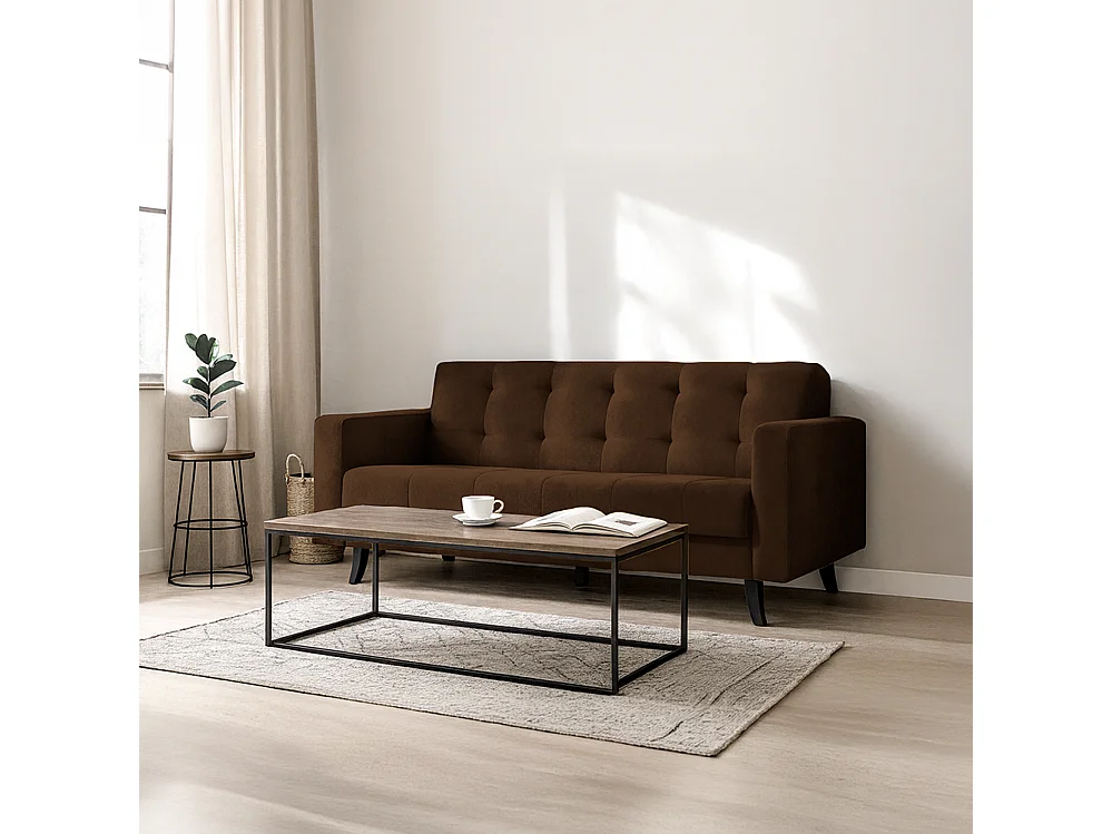Sofa Lizbona, Braun (Kronos 06) (schwarz)