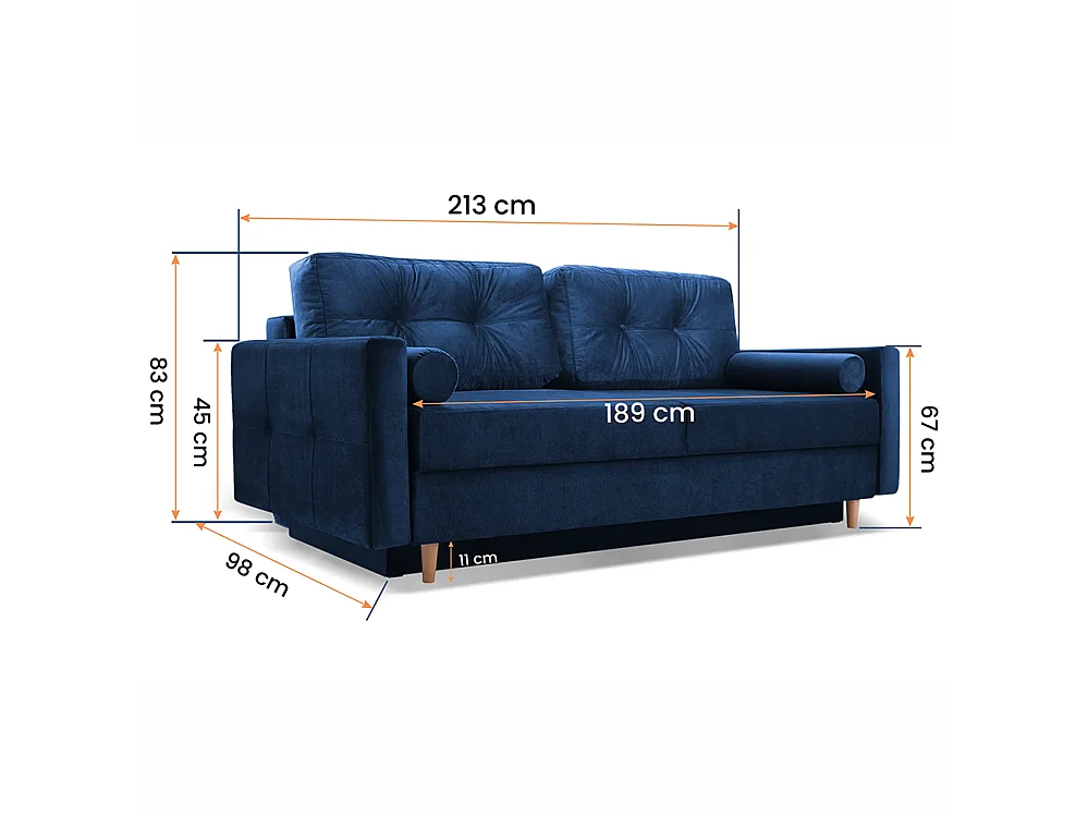 Pastella Sofa, Rosa (Queens 19)