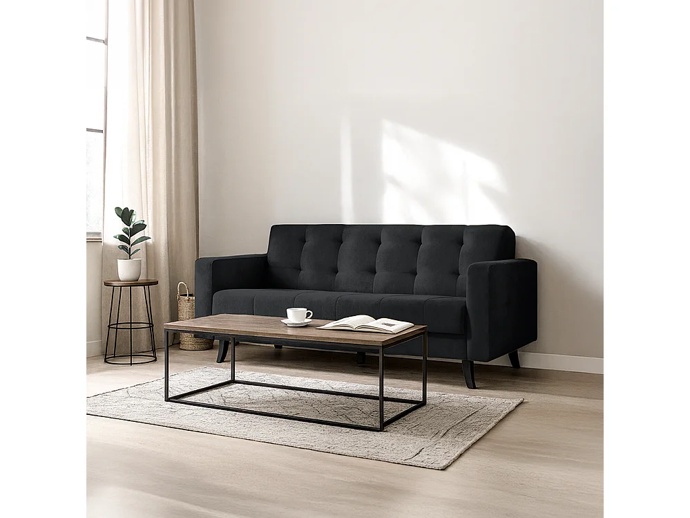 Sofa Lizbona, Schwarz (Kronos 07) (schwarz)