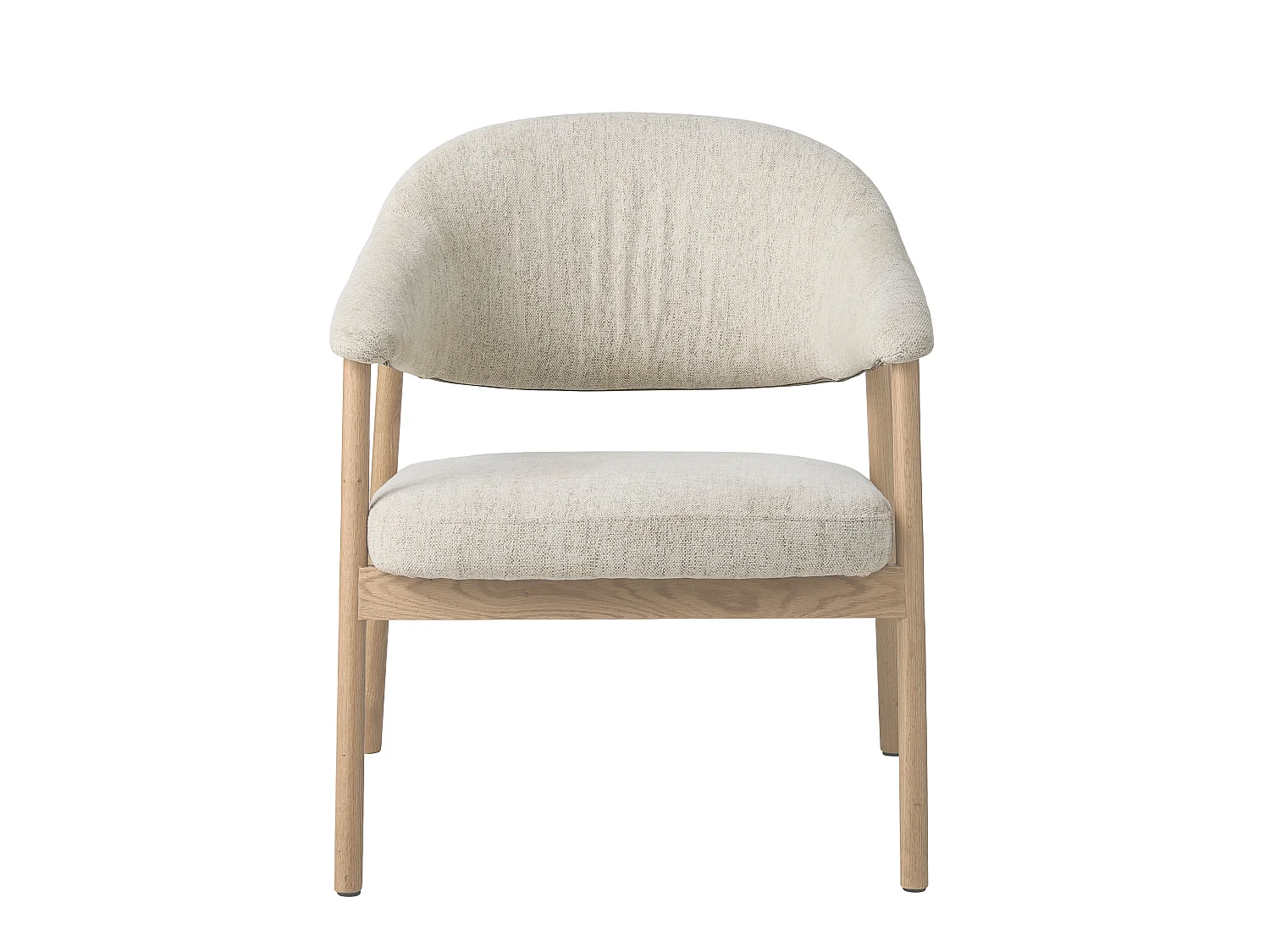Fauteuil ELK HARMONY en polyester 100% - assise 1 place, pieds chêne blanc, couleur sand
