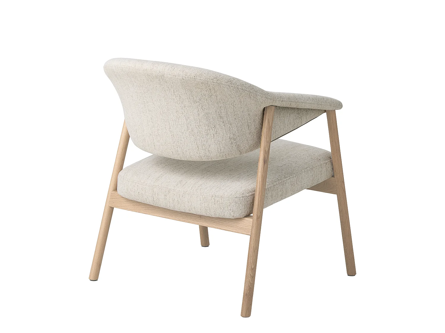 Fauteuil ELK HARMONY en polyester 100% - assise 1 place, pieds chêne blanc, couleur sand