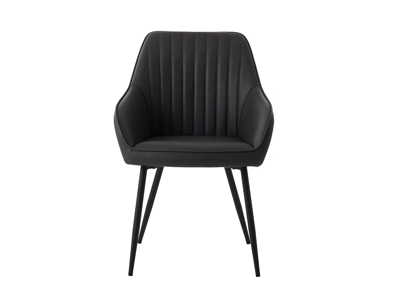 SILLÓN NOLAN STRIPE DARK GREY PU – SET DE 2