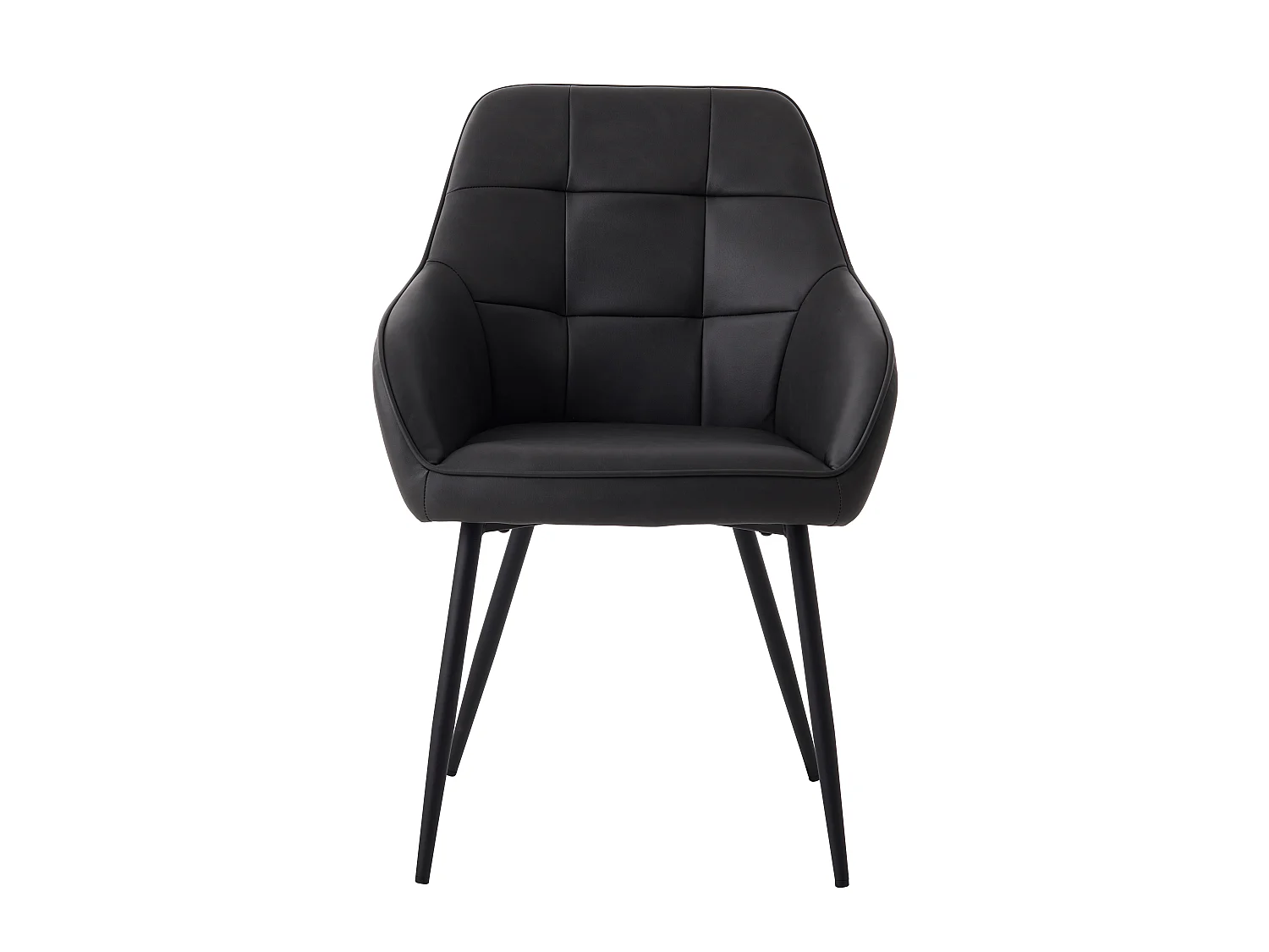 SILLÓN NOLAN SQUARE DARK GREY PU – SET DE 2