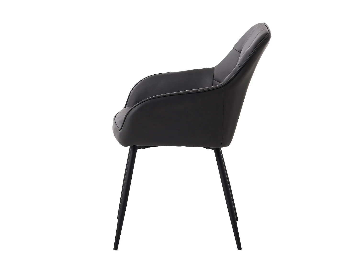 SILLÓN NOLAN SQUARE DARK GREY PU – SET DE 2