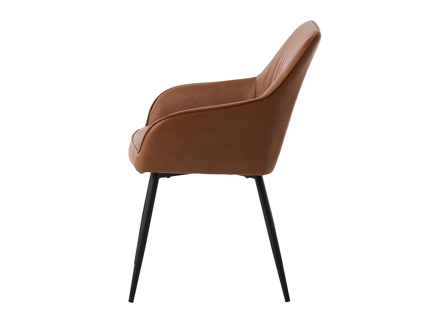 SILLÓN NOLAN STRIPE COGNAC PU – SET DE 2