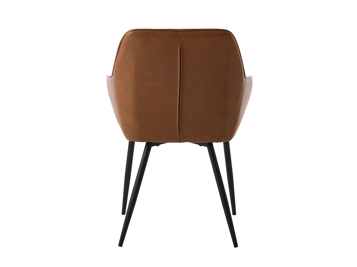 SILLÓN NOLAN STRIPE COGNAC PU – SET DE 2