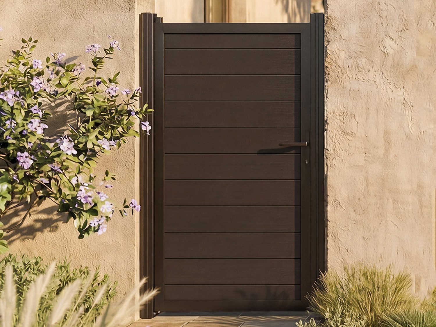 Gartentor aus WPC - B100 x H183 cm - Anthrazit - SENZIO