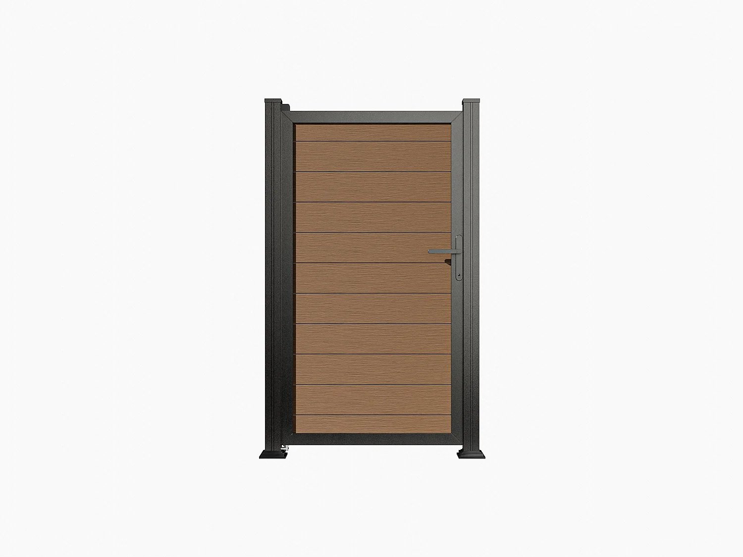 Portillon battant plein en bois composite  - L100 x H183 cm - naturel foncé - SENZIO