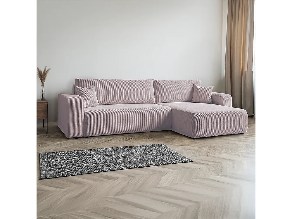Mia XL Ecksofa, rosa (Poso 27)