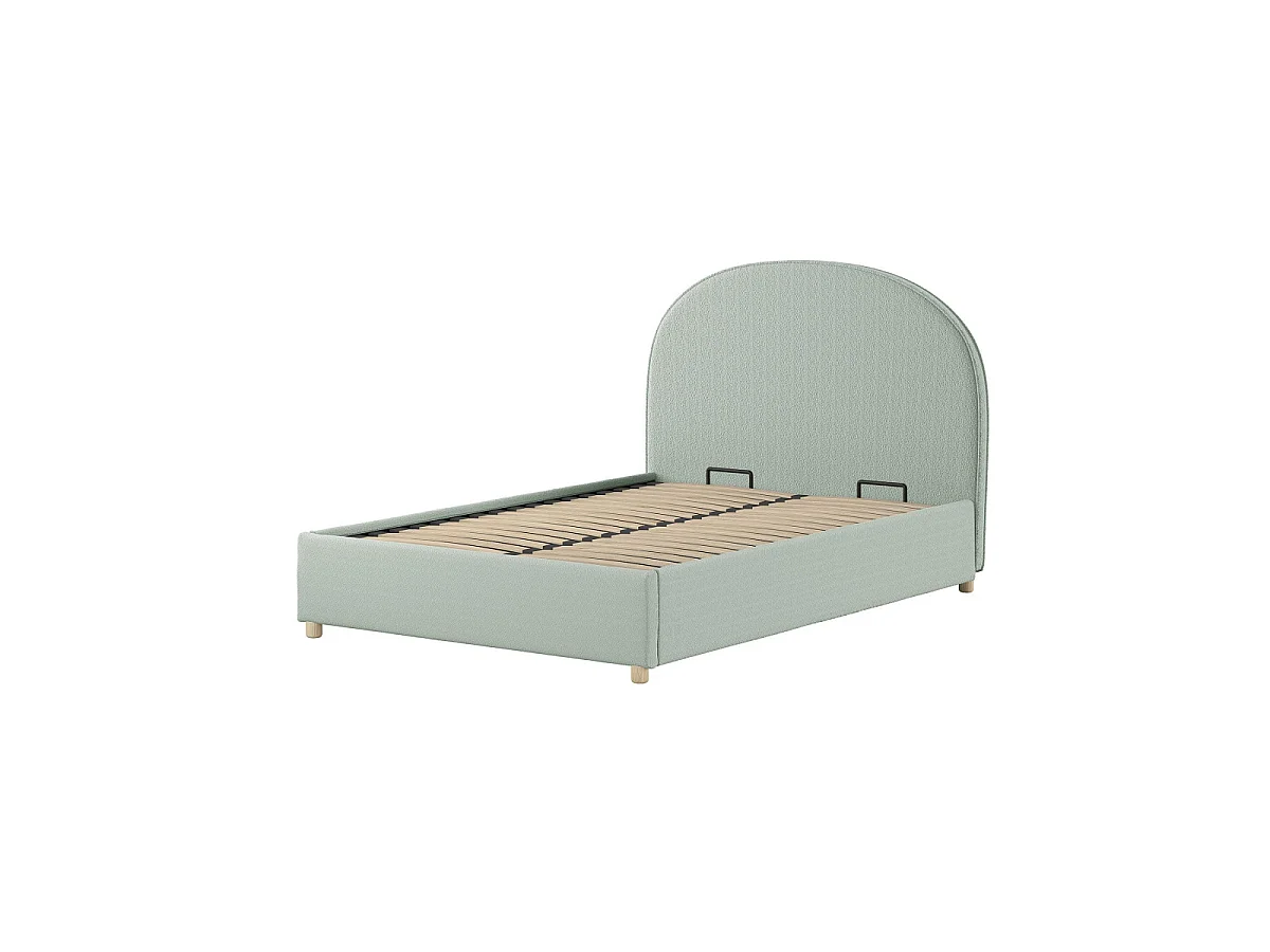 Pack - Lit Coffre Adulte & 2 Poufs "Moon" 140x200cm Vert