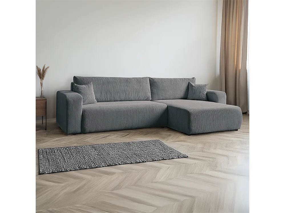 Mia XL Ecksofa, Dunkelgrau (Poso 34)