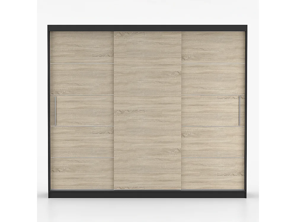 Alba II Frida 01 Kleiderschrank- und Kommode-Set, Schwarz