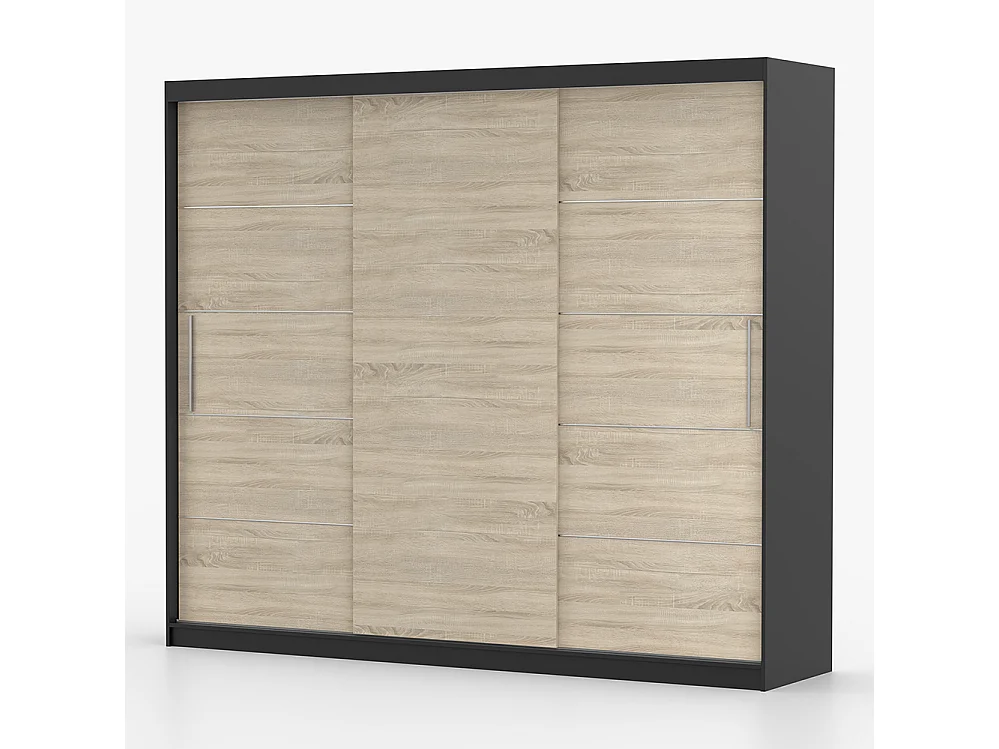 Alba II Frida 01 Kleiderschrank- und Kommode-Set, Schwarz