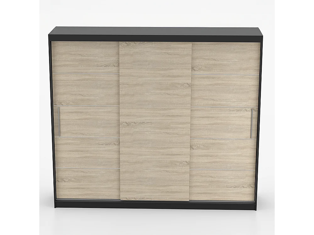 Alba II Frida 01 Kleiderschrank- und Kommode-Set, Schwarz