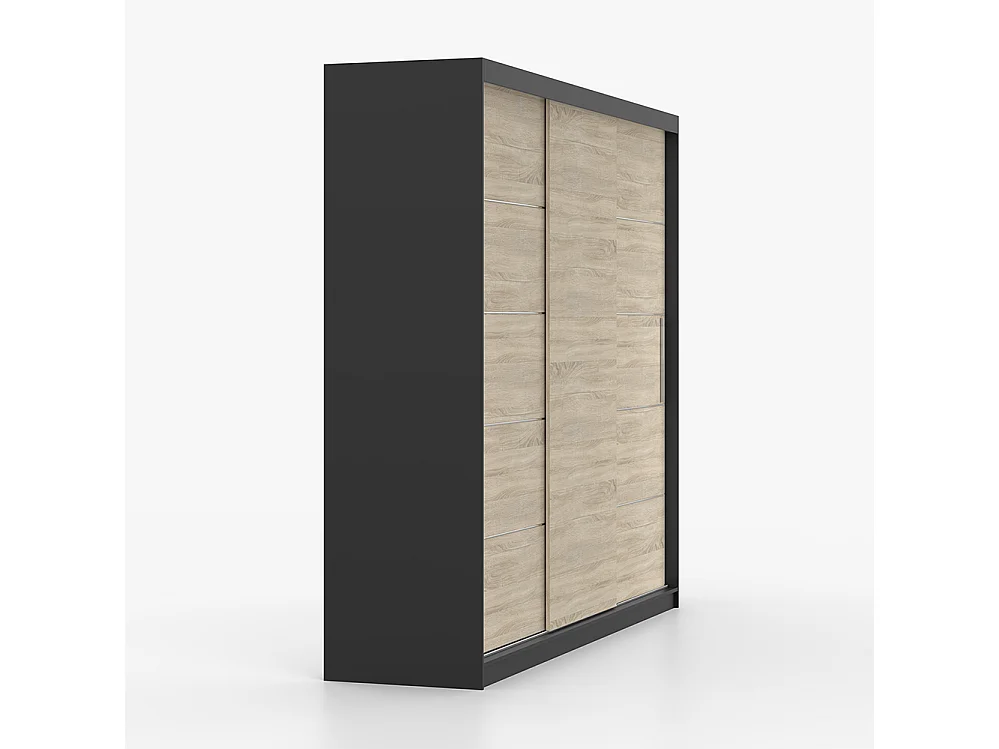 Alba II Frida 01 Kleiderschrank- und Kommode-Set, Schwarz