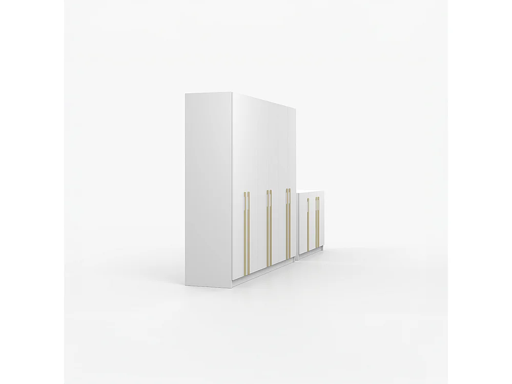 Ensemble armoire et commode Rosa 6D et Rosa 3D, blanc
