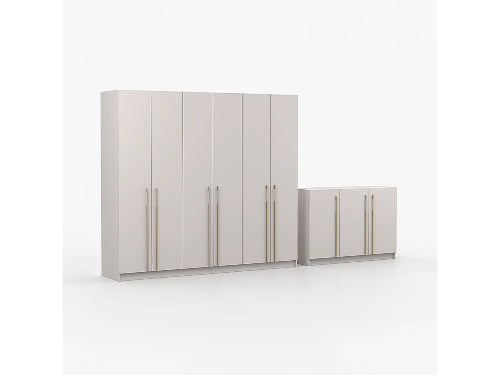Rosa 6D Rosa 3D III Kleiderschrank- und Kommode-Set, Kaschmir