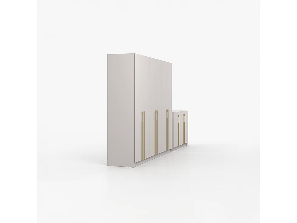 Rosa 6D Rosa 3D III Kleiderschrank- und Kommode-Set, Kaschmir