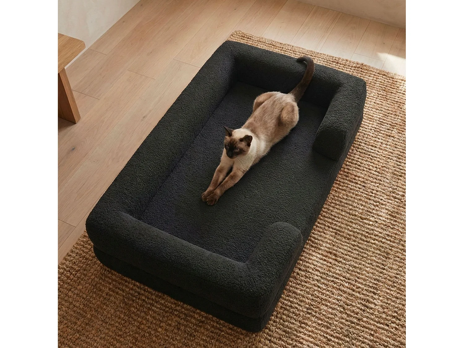 Panier pour chien et chat Chouchon 65x90cm Tissu Bouclette Noir
