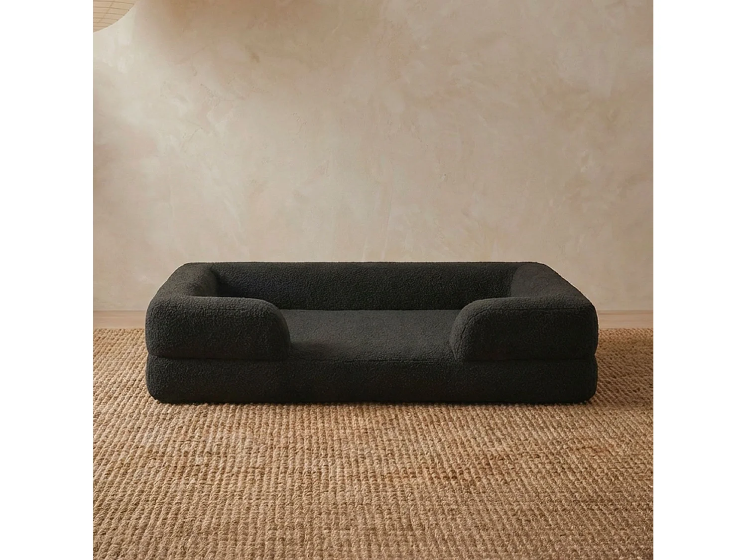 Panier pour chien et chat Chouchon 65x90cm Tissu Bouclette Noir