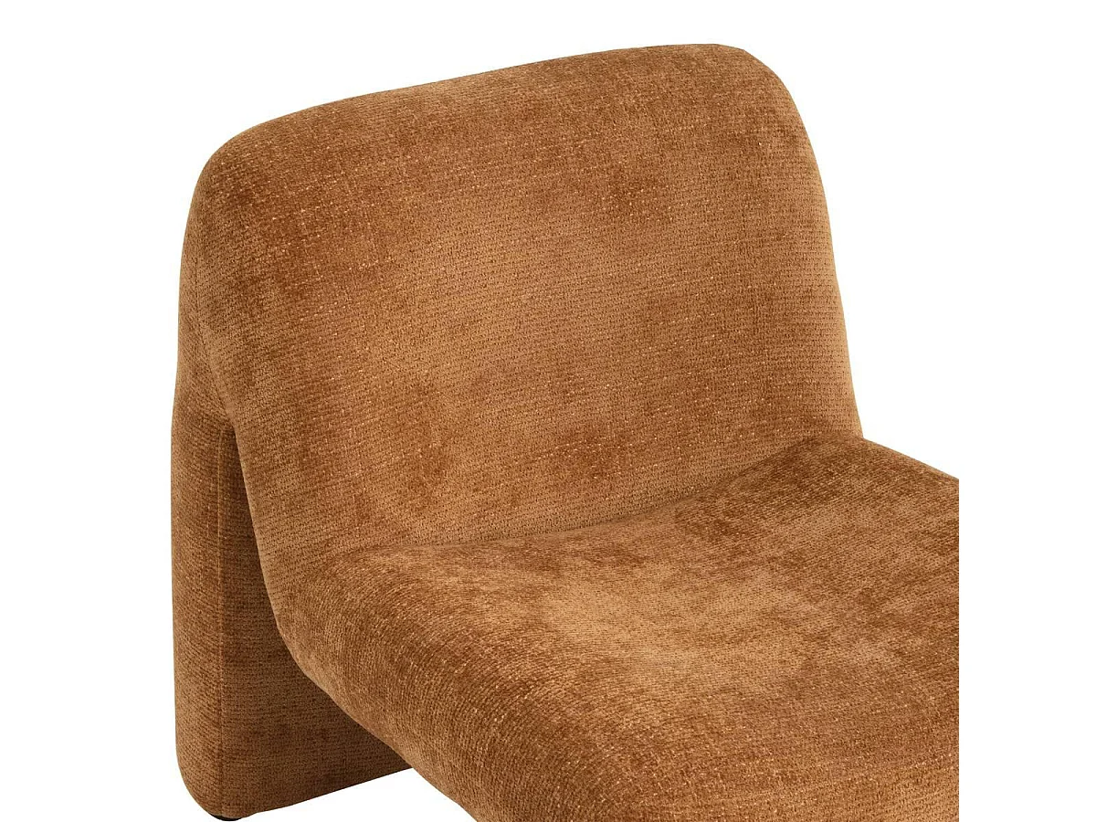 Fauteuil Design Chenille "Astor" 84cm Ambre