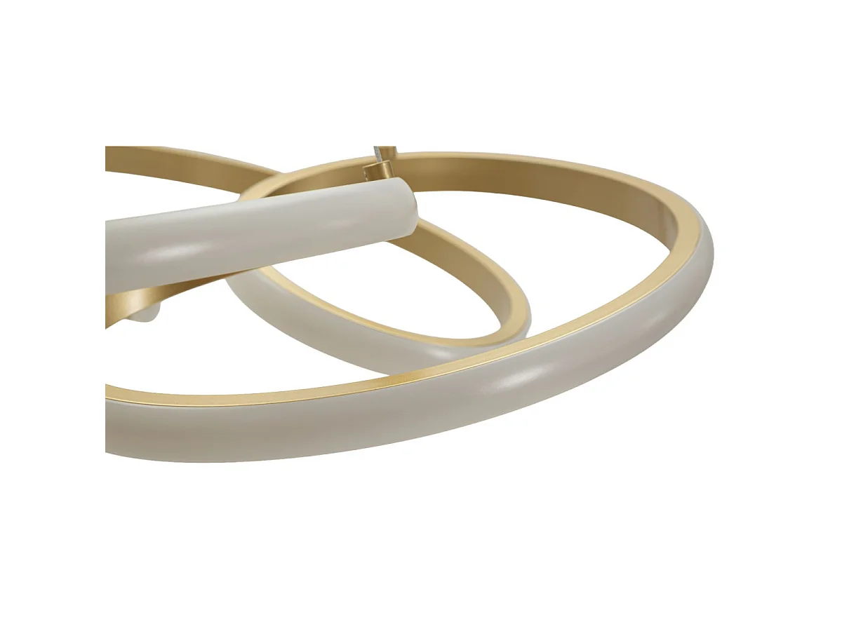 Glovy Gold LED-kroonluchter - Moderne satijngouden hanglamp met 3 kleurtemperaturen - Ø 55x120 cm