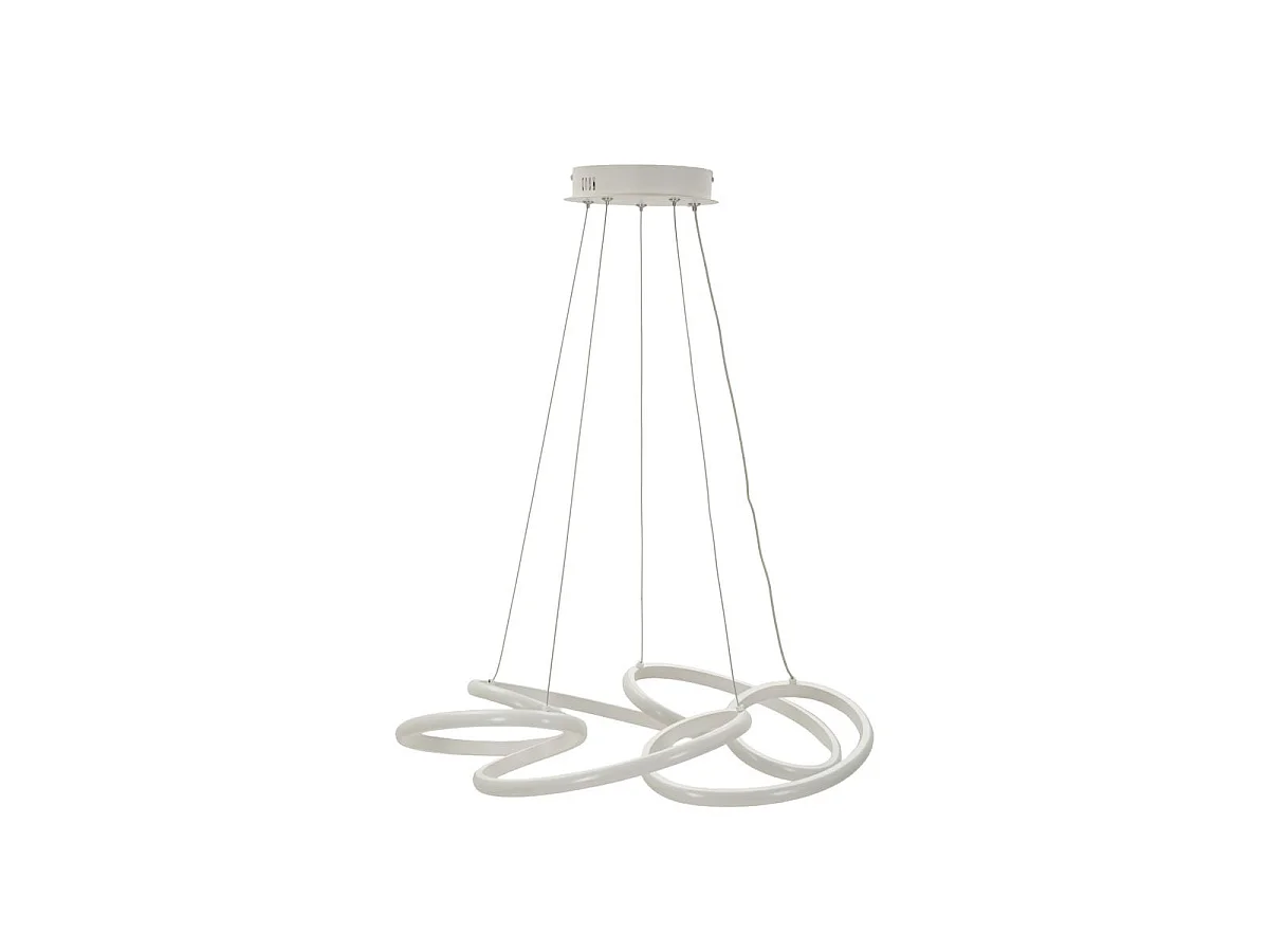 Glovy witte LED-kroonluchter - Moderne dimbare hanglamp met 3 kleurtemperaturen - Ø 55x120 cm