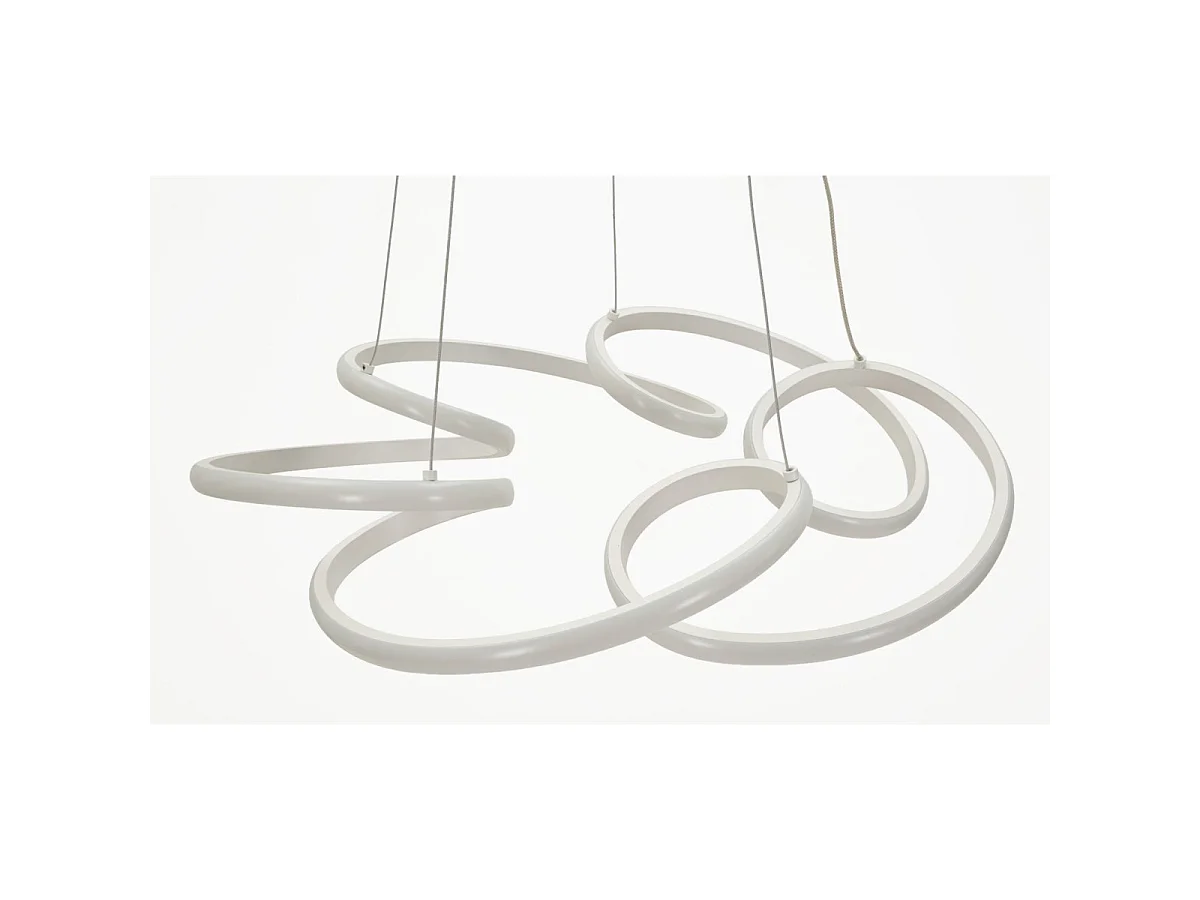 Glovy witte LED-kroonluchter - Moderne dimbare hanglamp met 3 kleurtemperaturen - Ø 55x120 cm