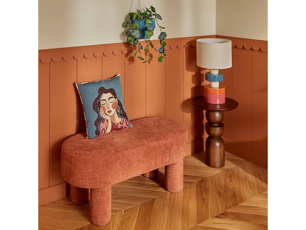 Banc Design Chenille "Orska" 96cm Orange