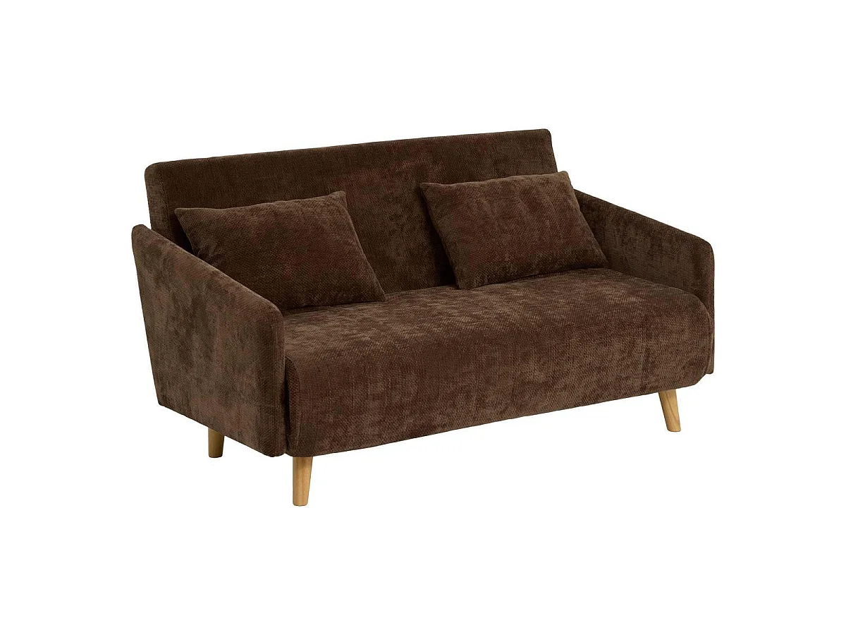 Canapé Convertible 2 Places "Milo" 155cm Marron Tonka