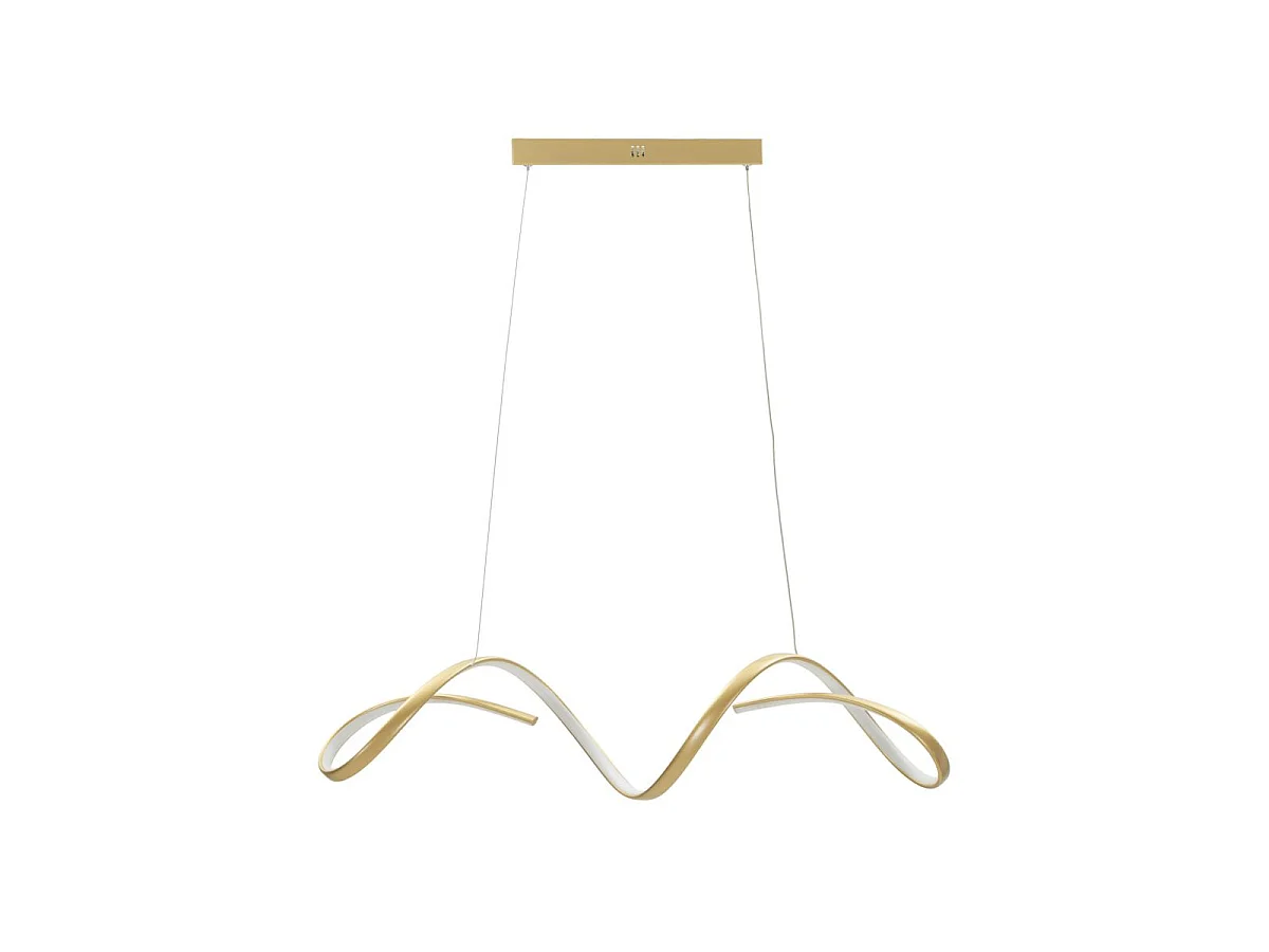 Uter Gold LED-kroonluchter - Moderne, golvende hanglamp met 3 kleurtemperaturen - 80x20x120 cm