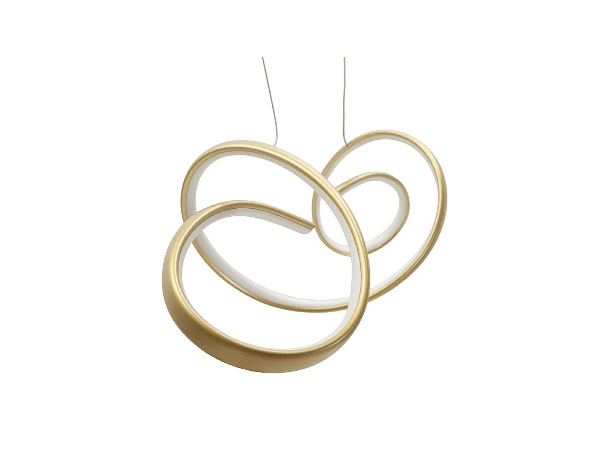 Uter Gold LED-kroonluchter - Moderne, golvende hanglamp met 3 kleurtemperaturen - 80x20x120 cm