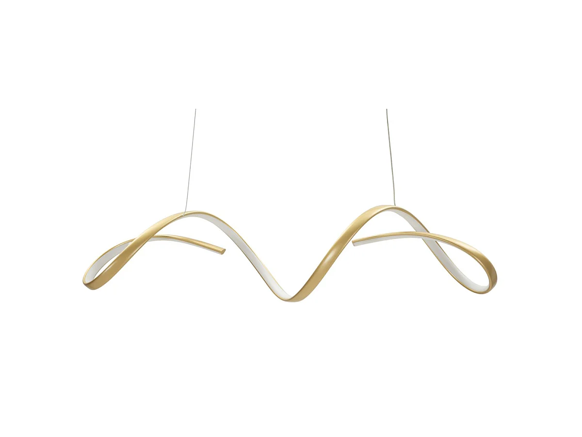 Uter Gold LED-kroonluchter - Moderne, golvende hanglamp met 3 kleurtemperaturen - 80x20x120 cm