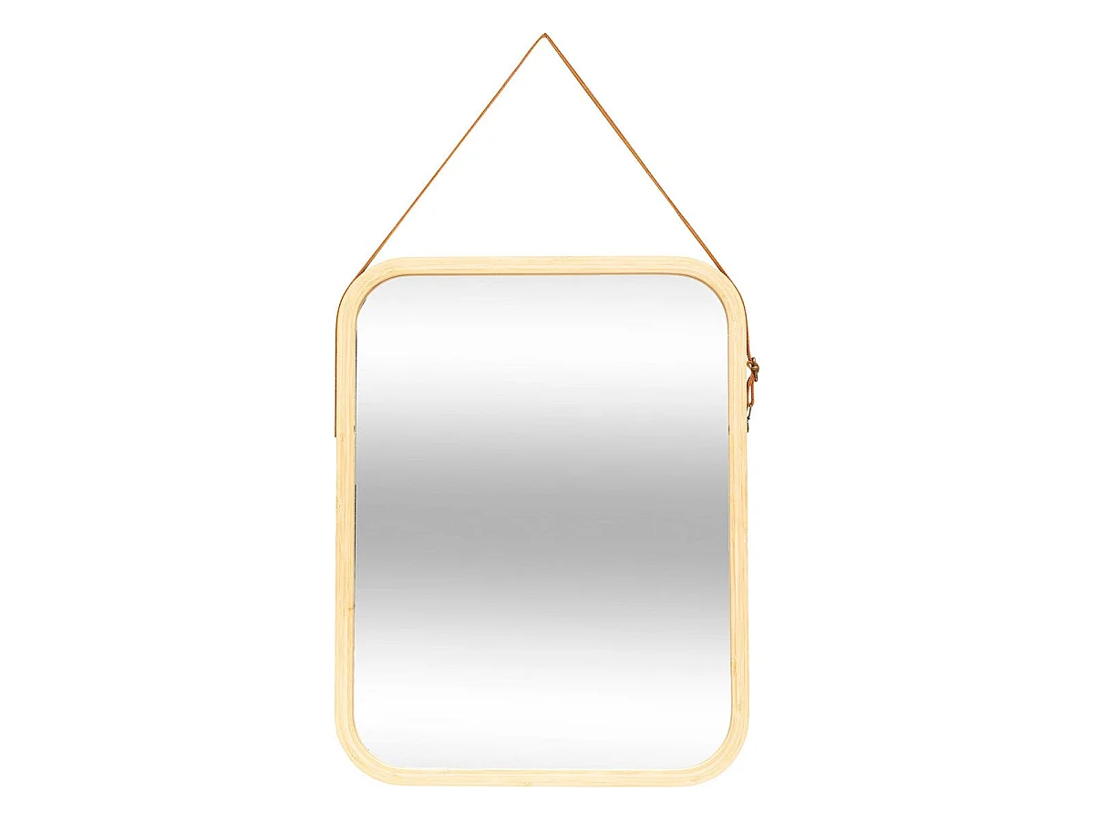 Miroir Mural à Suspendre "Bambou" 45cm Naturel
