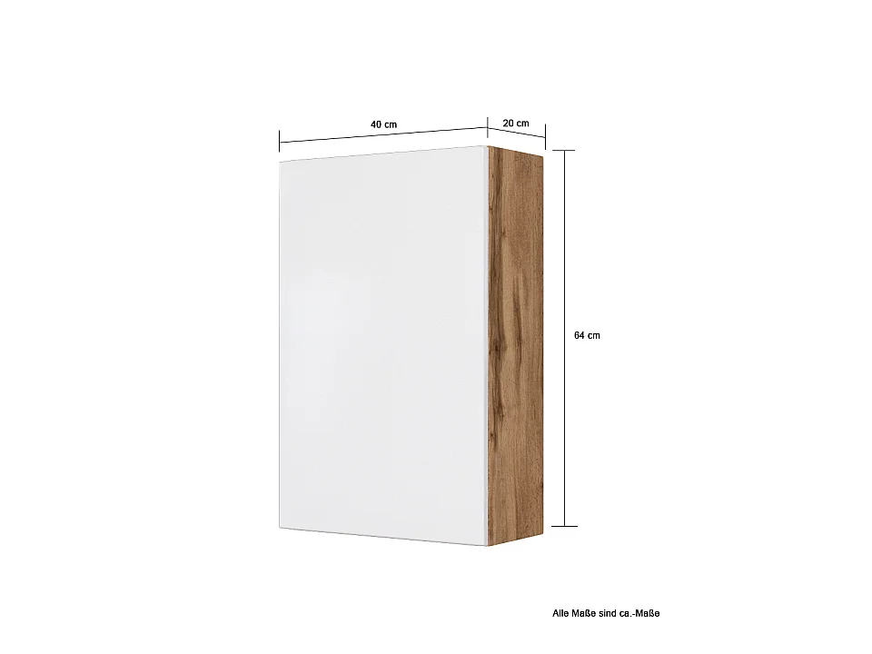 Armoire murale Held Möbel 40 Lucca blanc mat chêne Wotan 40x64x20 cm
