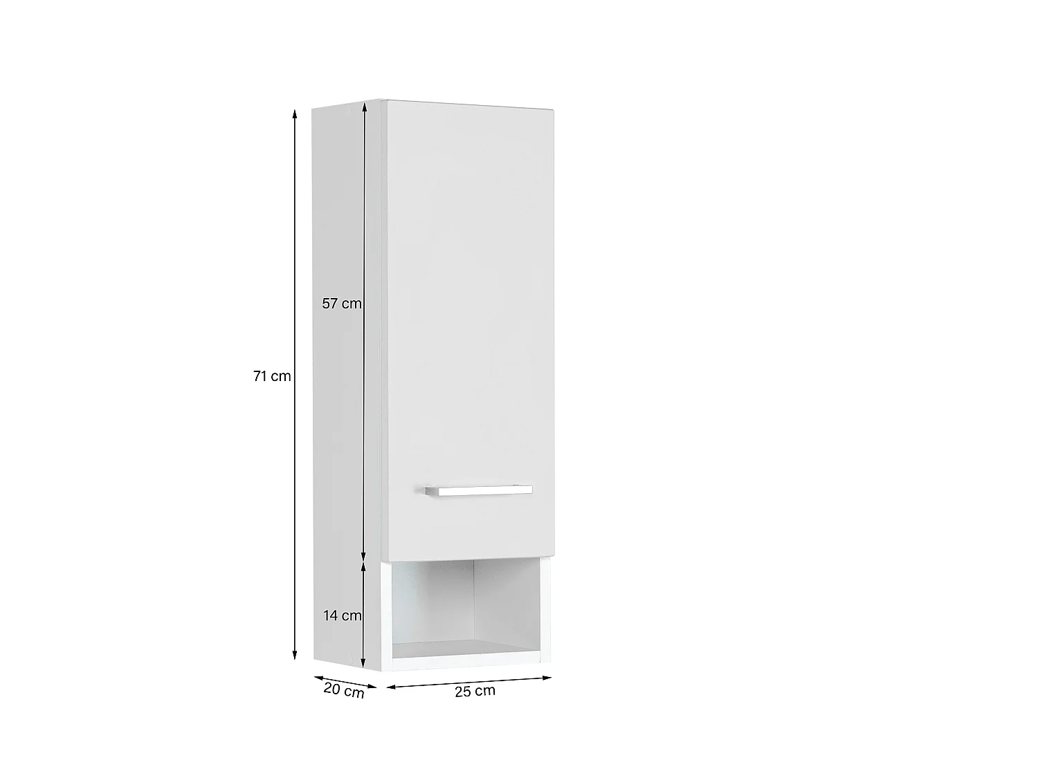 Armoire murale Held Möbel 25 cm Riga blanc mat blanc 25x71x20 cm