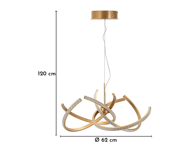 Suspension LED "Celtic" 120cm Or