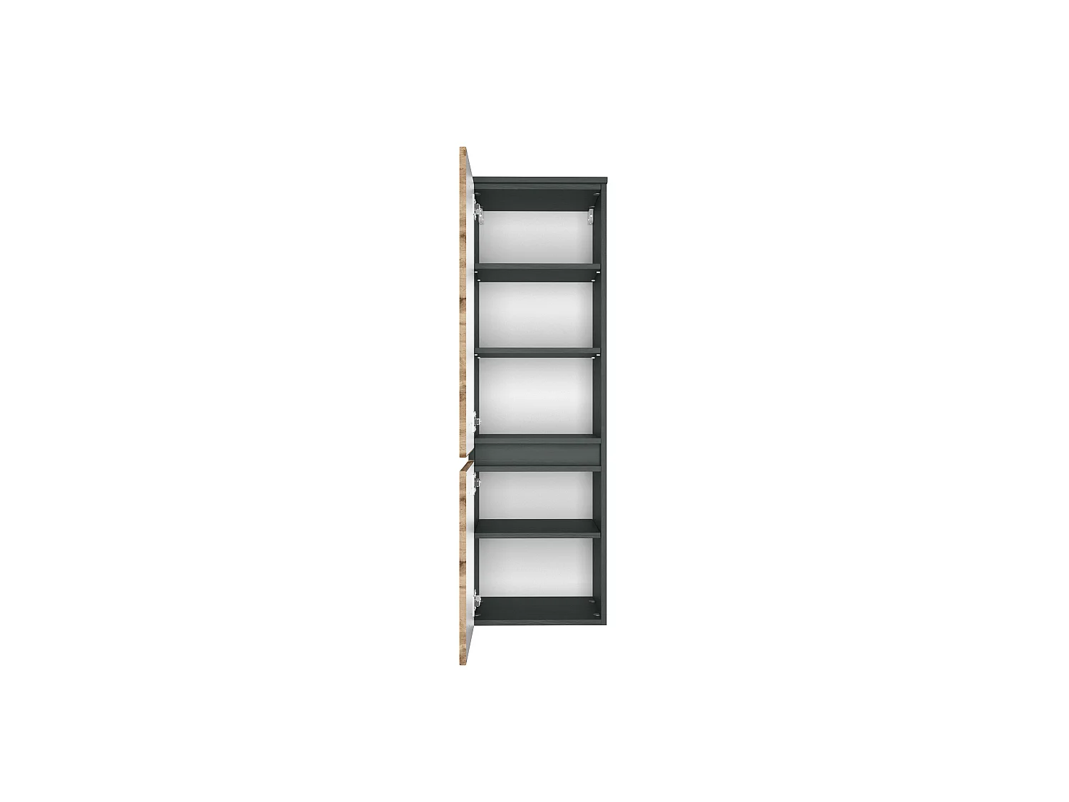 Armoire mi-haute Held Möbel 40 Lucca chêne Wotan gris graphite 40x130x35 cm