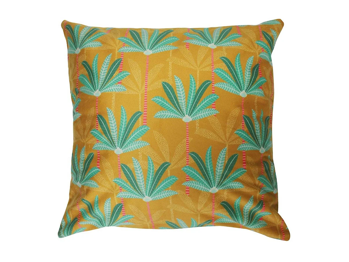 Housse de Coussin Velours "Oasis" 40x40cm Jaune